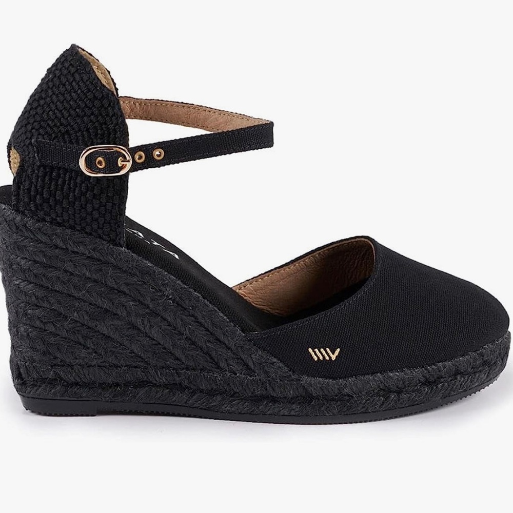 Viscata Satuna Espadrille Canvas Wedges Spain Handmade 3 ½” Sandals size 6 36